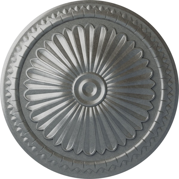 Ekena Millwork Alexa Ceiling Medallion (Fits Canopies up to 3"), Hand-Painted Platinum, 15"OD x 1 3/4"P CM14AXPLS - main